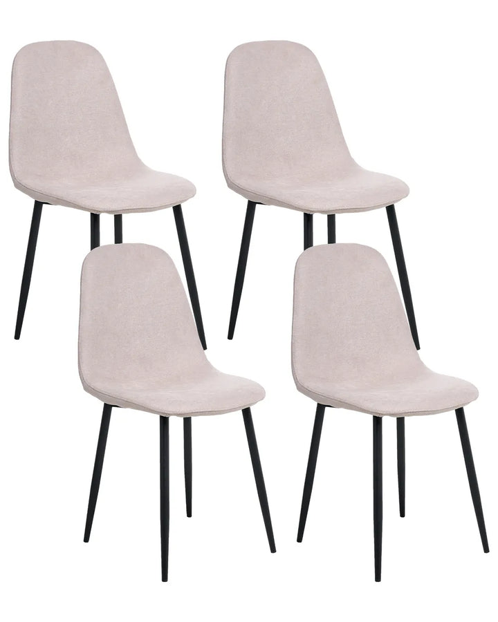 Set of 4 Dining Chairs Fabric Beige Tret