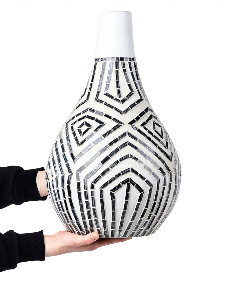 Ombilin Decorative Vase Ceramic 50 cm White