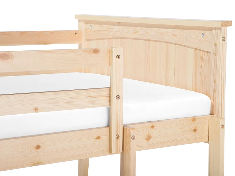 Bunk Bed with Drawers Pine Wood 90 x 200 cm (EU Single) Light Brown Zacek