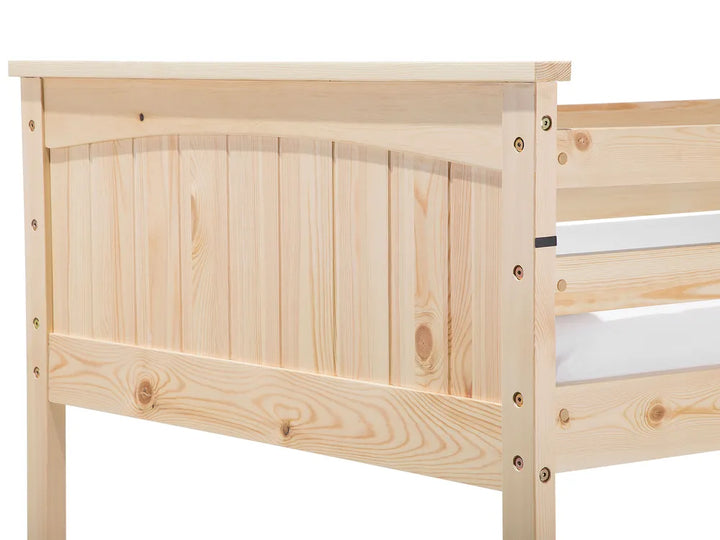 Bunk Bed with Drawers Pine Wood 90 x 200 cm (EU Single) Light Brown Zacek