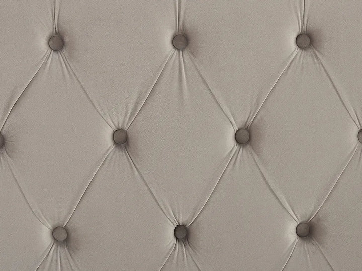 Bed Velvet 180 x 200 cm (EU Super King) Light Grey Harlow