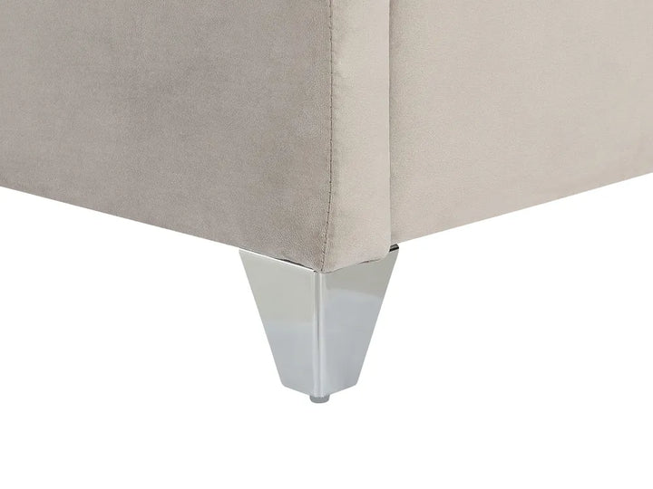 Bed Velvet 180 x 200 cm (EU Super King) Light Grey Harlow