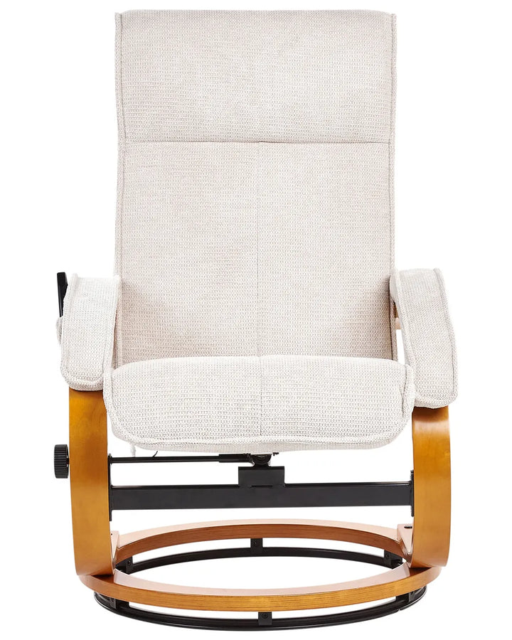 Massage Chair with Footstool Fabric Light Beige Arliana