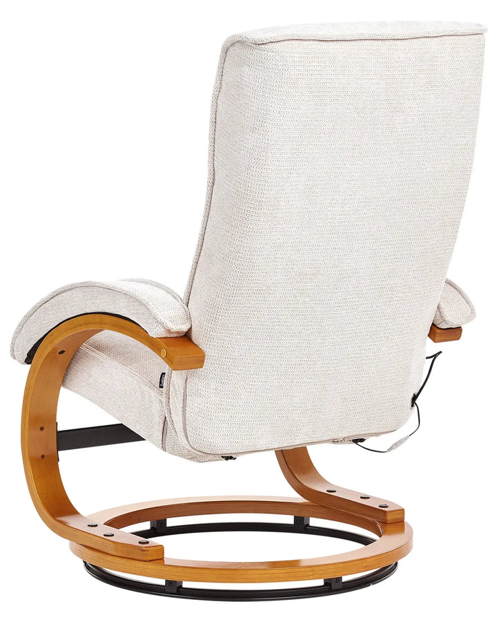 Massage Chair with Footstool Fabric Light Beige Arliana