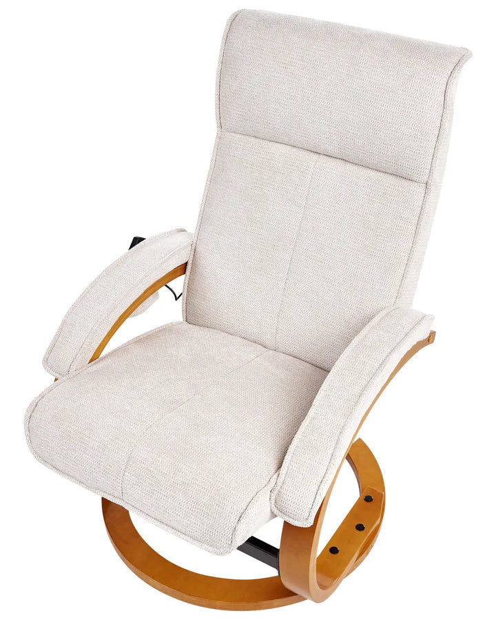 Massage Chair with Footstool Fabric Light Beige Arliana