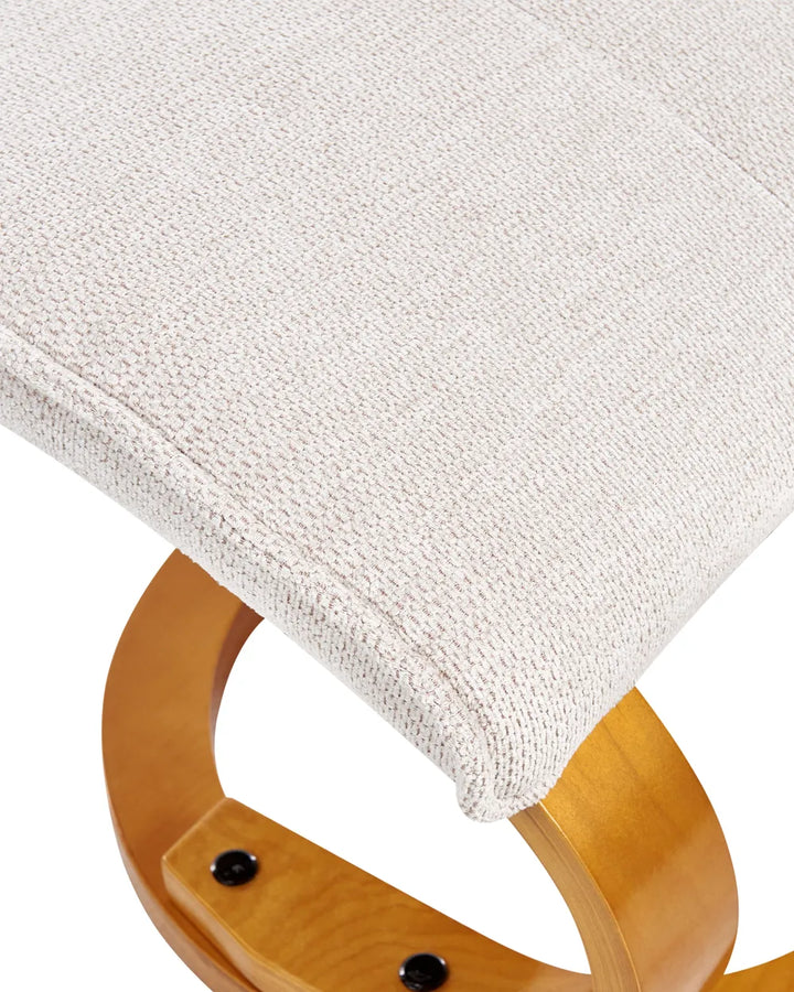 Massage Chair with Footstool Fabric Light Beige Arliana