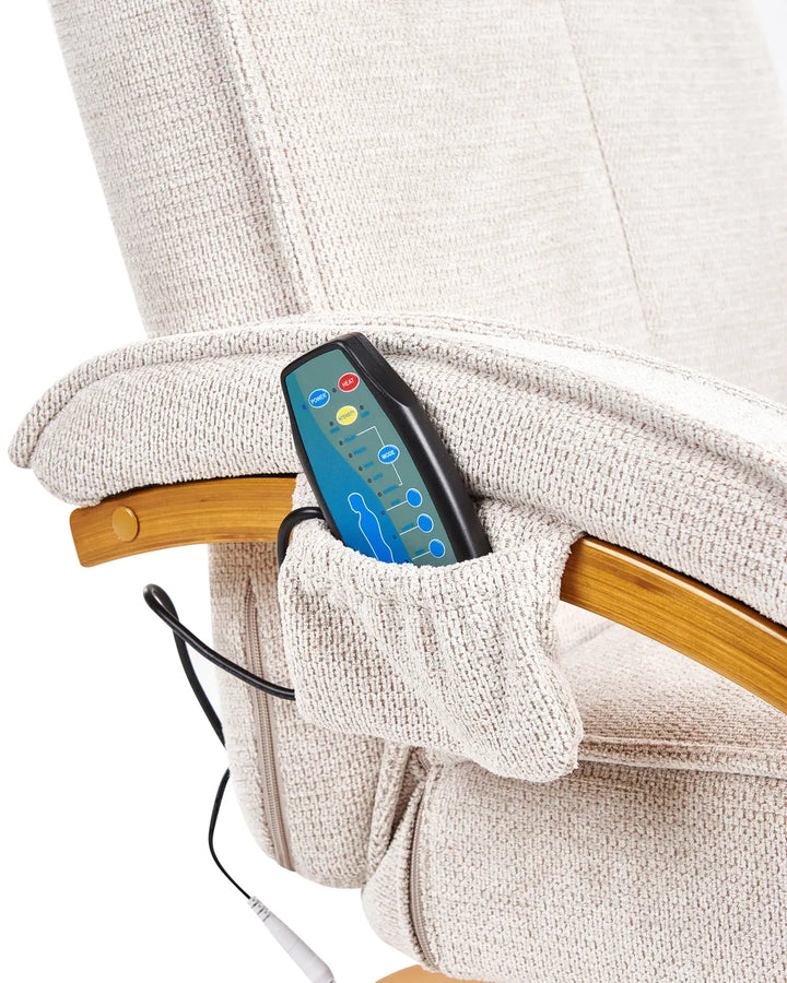 Massage Chair with Footstool Fabric Light Beige Arliana