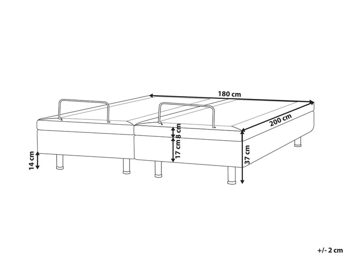 Adjustable Bed without Headboard Fabric 180 x 200 cm (EU Super King) Dark Grey Antioch