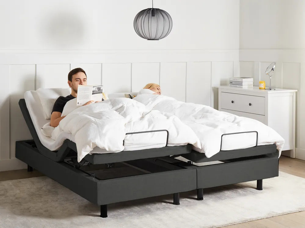 Adjustable Bed without Headboard Fabric 180 x 200 cm (EU Super King) Dark Grey Antioch