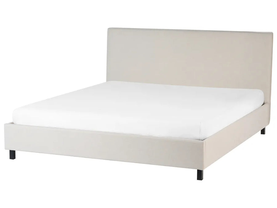 Beige fabric super king bed 180x200 cm