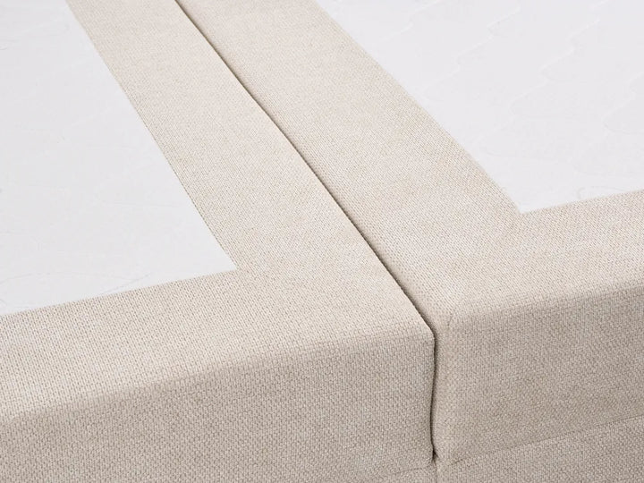 Divan Bed with Storage Fabric 180 x 200 cm (EU Super King) Light Beige Gurtha