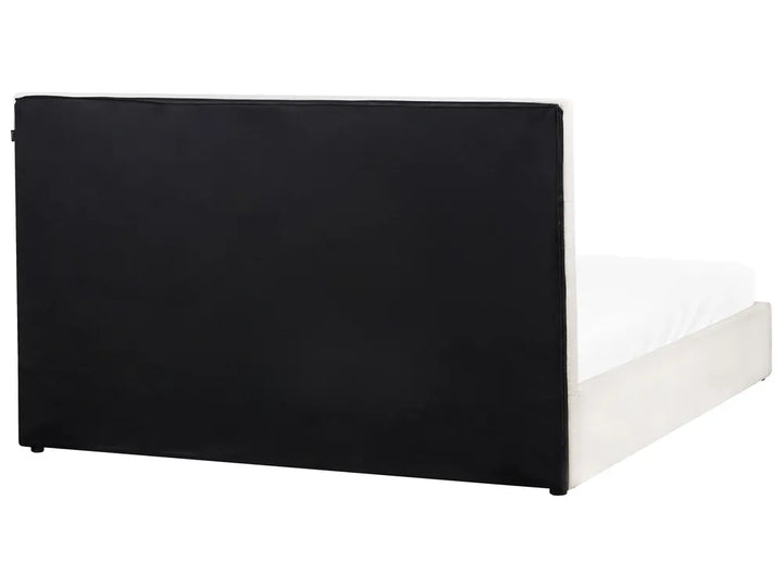 Black and white bed frame on a white background
