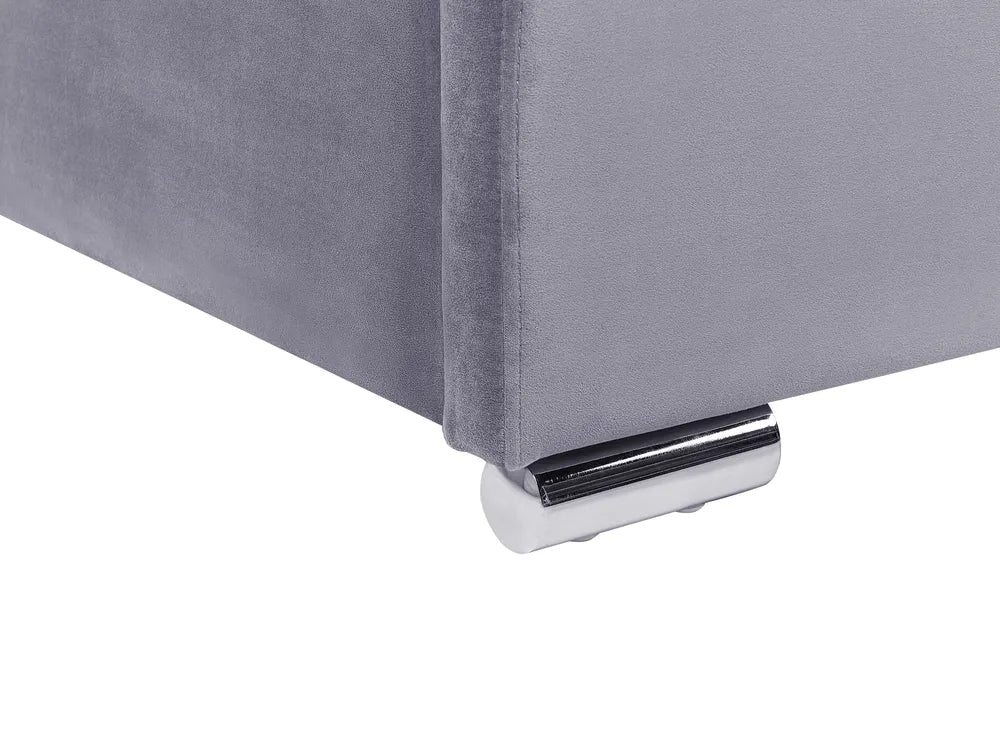 Ottoman Bed Velvet 180 x 200 cm (EU Super King) Dark Grey Deilyn
