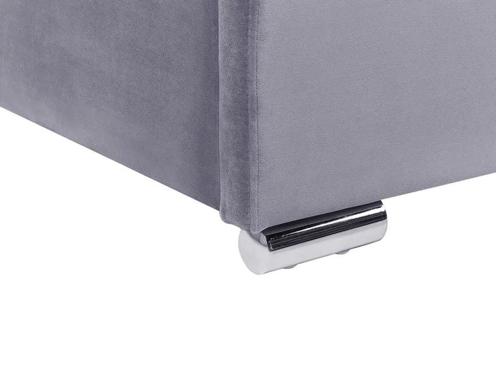 Ottoman Bed Velvet 180 x 200 cm (EU Super King) Dark Grey Deilyn