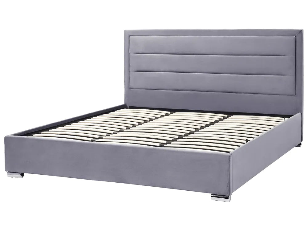 Ottoman Bed Velvet 180 x 200 cm (EU Super King) Dark Grey Deilyn