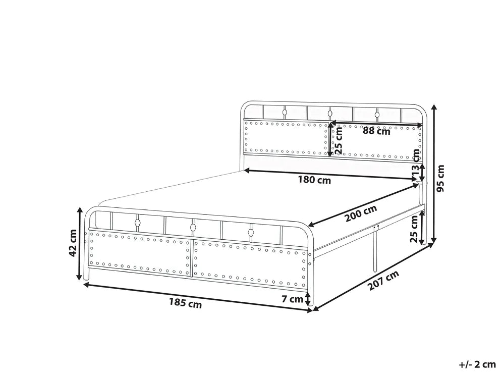 Bed Metal 180 x 200 cm Black Dalina