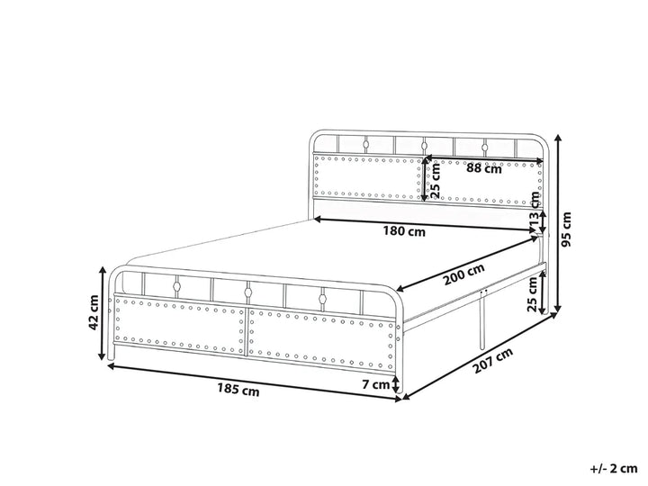 Bed Metal 180 x 200 cm Black Dalina