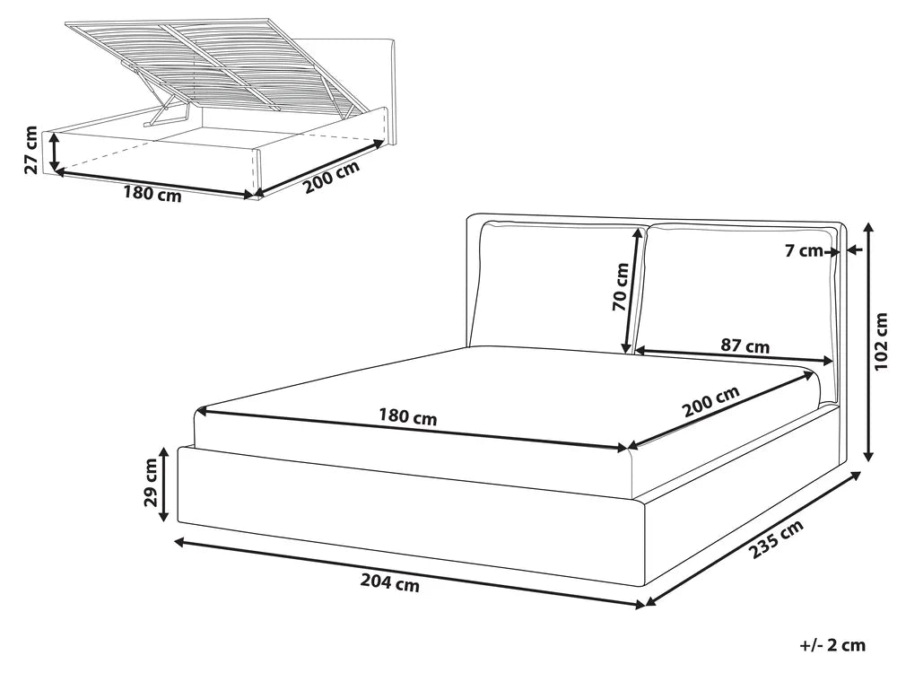 Ottoman Bed Velvet 180 x 200 cm (EU Super King) Mint Green Tagen