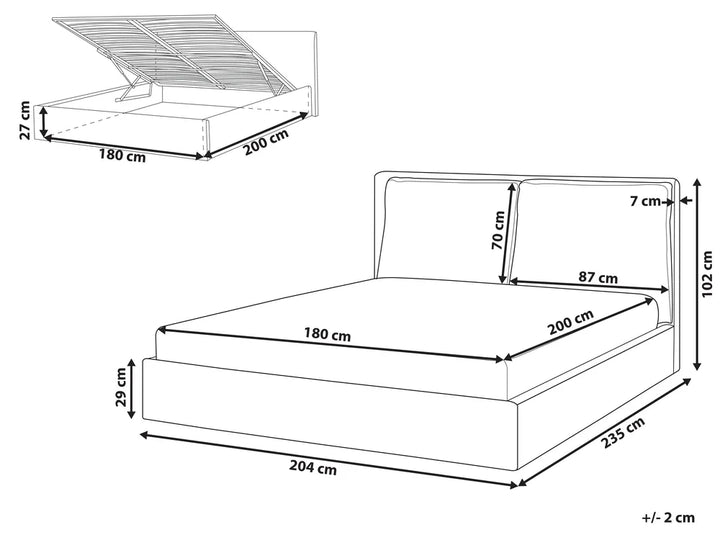 Ottoman Bed Velvet 180 x 200 cm (EU Super King) Mint Green Tagen