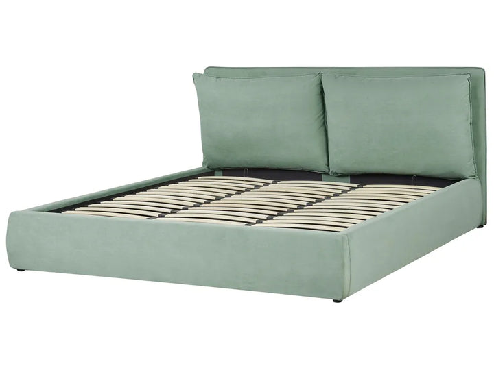 Ottoman Bed Velvet 180 x 200 cm (EU Super King) Mint Green Tagen
