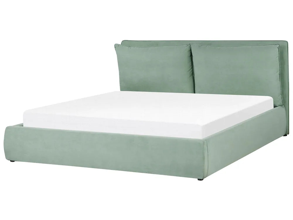 Mint green velvet ottoman bed 180x200 cm with storage