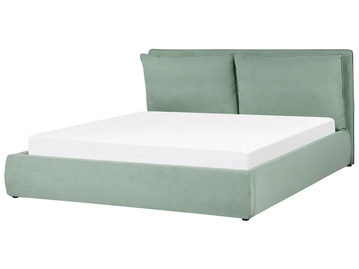 Mint green velvet ottoman bed 180x200 cm with storage