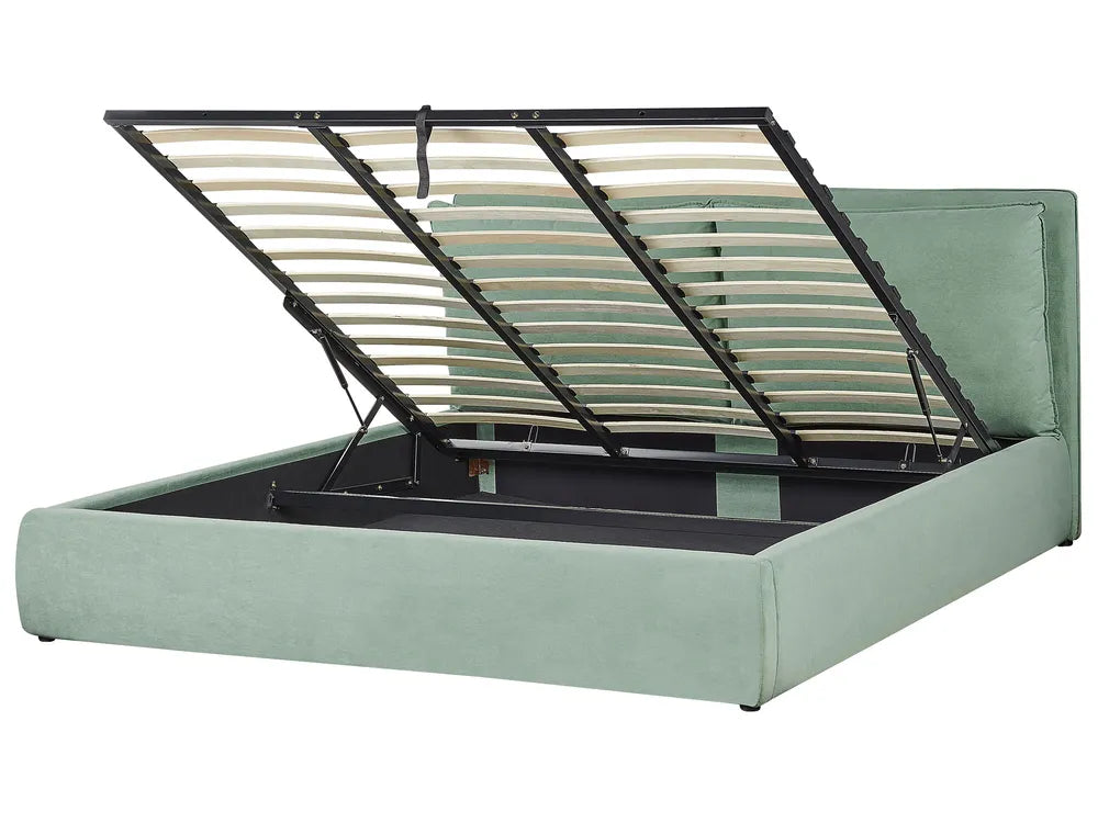 Ottoman Bed Velvet 180 x 200 cm (EU Super King) Mint Green Tagen