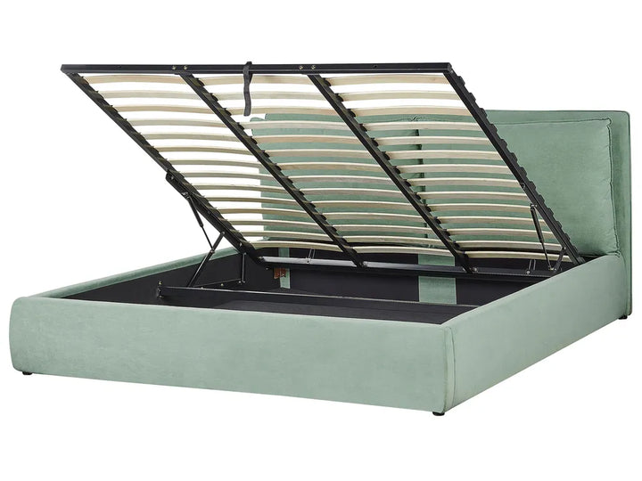 Ottoman Bed Velvet 180 x 200 cm (EU Super King) Mint Green Tagen