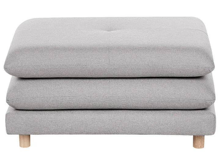 Sofa 2 Seater Fabric Grey with Ottoman Ellard