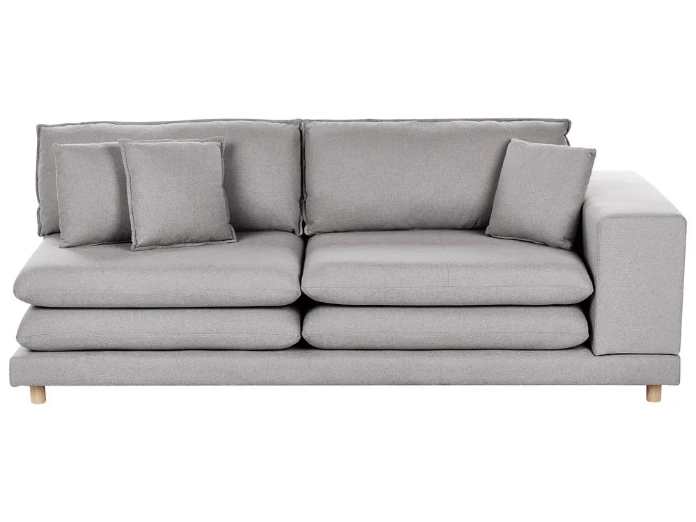 Sofa 2 Seater Fabric Grey with Ottoman Ellard