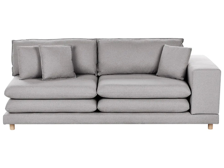 Sofa 2 Seater Fabric Grey with Ottoman Ellard