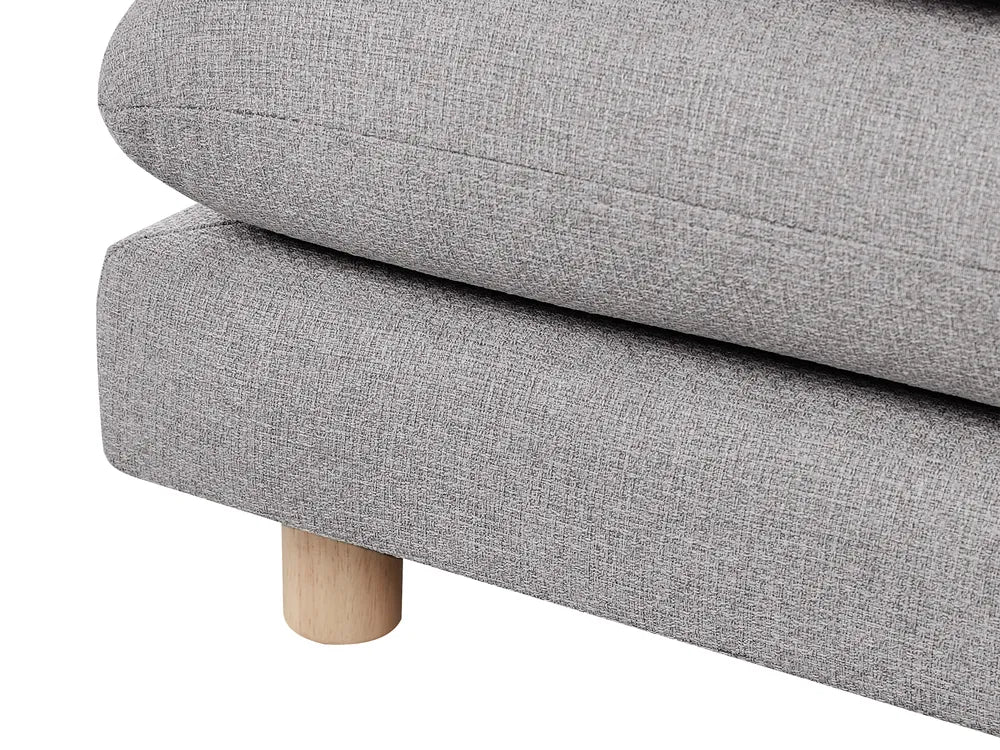 Sofa 2 Seater Fabric Grey with Ottoman Ellard