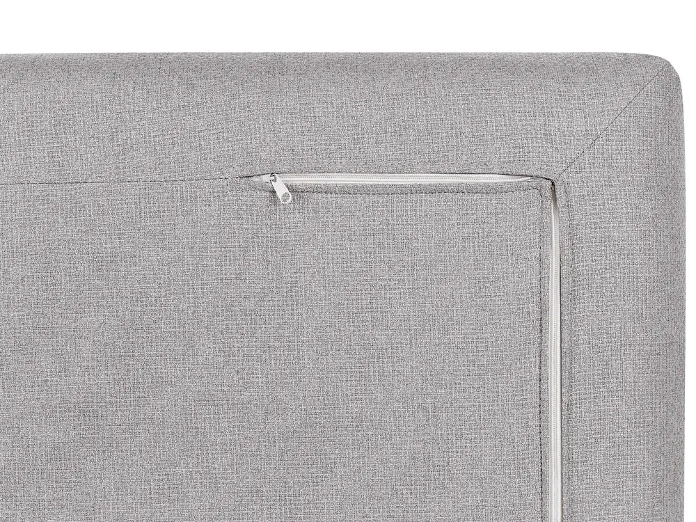 Sofa 2 Seater Fabric Grey with Ottoman Ellard