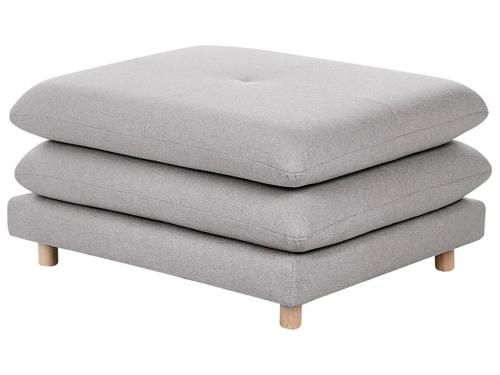 Sofa 2 Seater Fabric Grey with Ottoman Ellard