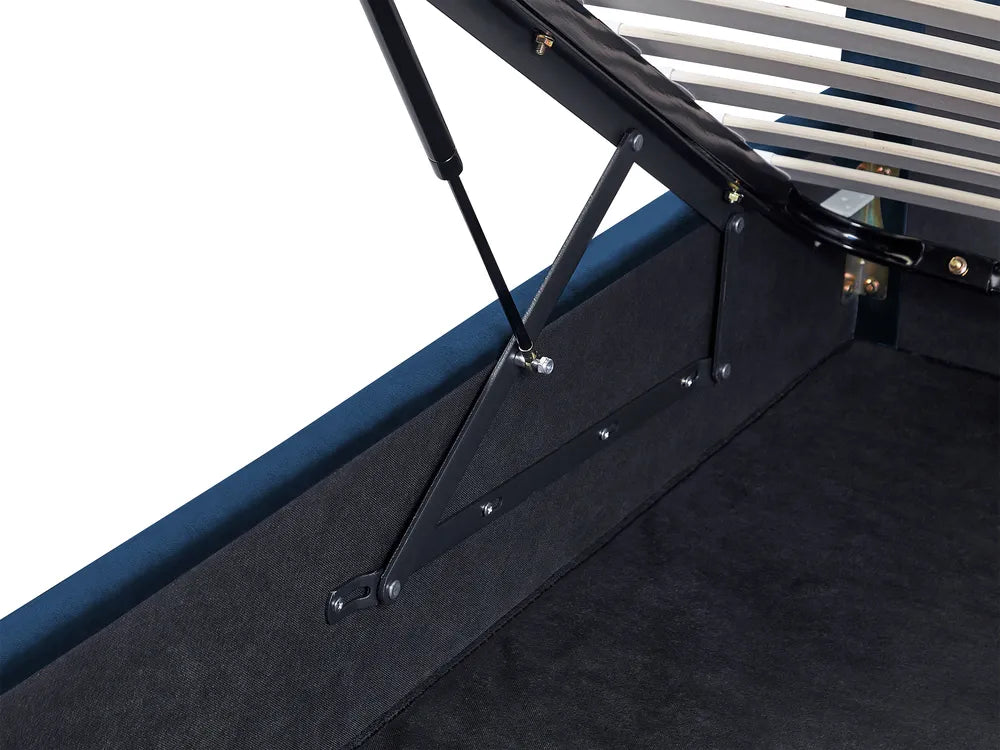Ottoman Bed Velvet 180 x 200 cm (EU Super King) Navy Blue Clerise