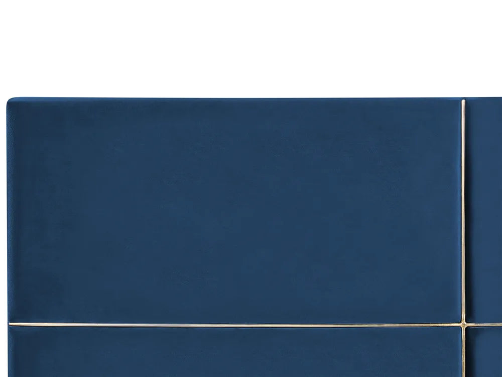 Ottoman Bed Velvet 180 x 200 cm (EU Super King) Navy Blue Clerise