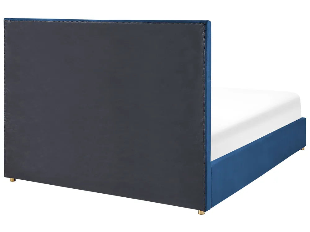 Ottoman Bed Velvet 180 x 200 cm (EU Super King) Navy Blue Clerise