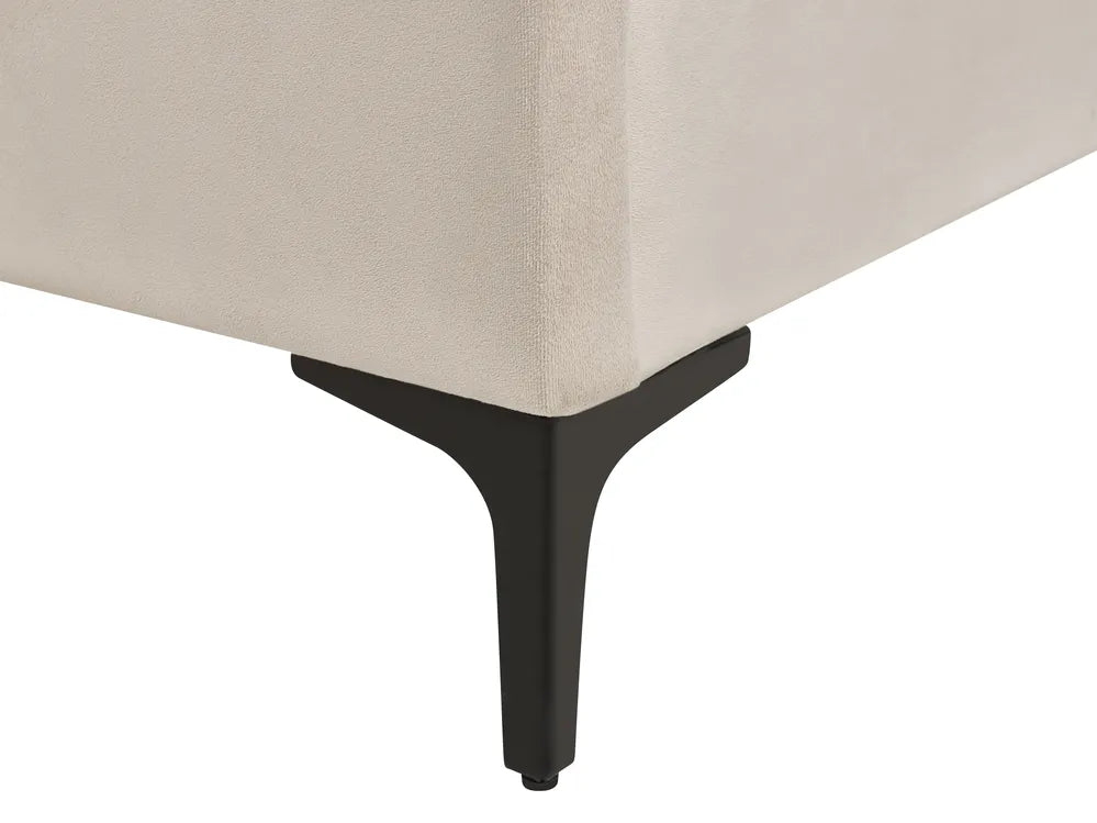 Bed Velvet 180 x 200 cm (EU Super King) Light Beige Hilbert