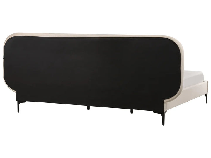 Bed Velvet 180 x 200 cm (EU Super King) Light Beige Hilbert