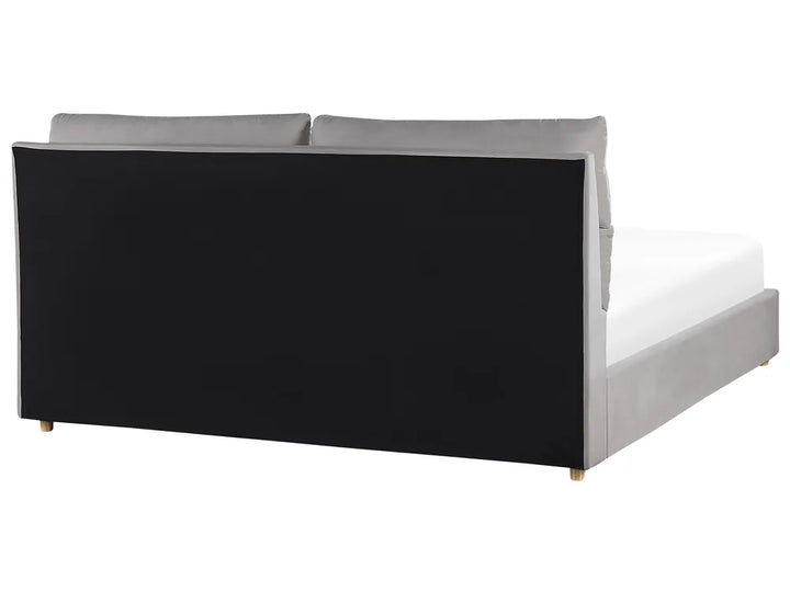 Ottoman Bed Velvet 180 x 200 cm (EU Super King) Light Grey Juanetta