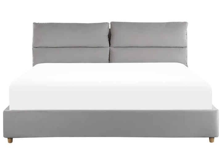 Ottoman Bed Velvet 180 x 200 cm (EU Super King) Light Grey Juanetta