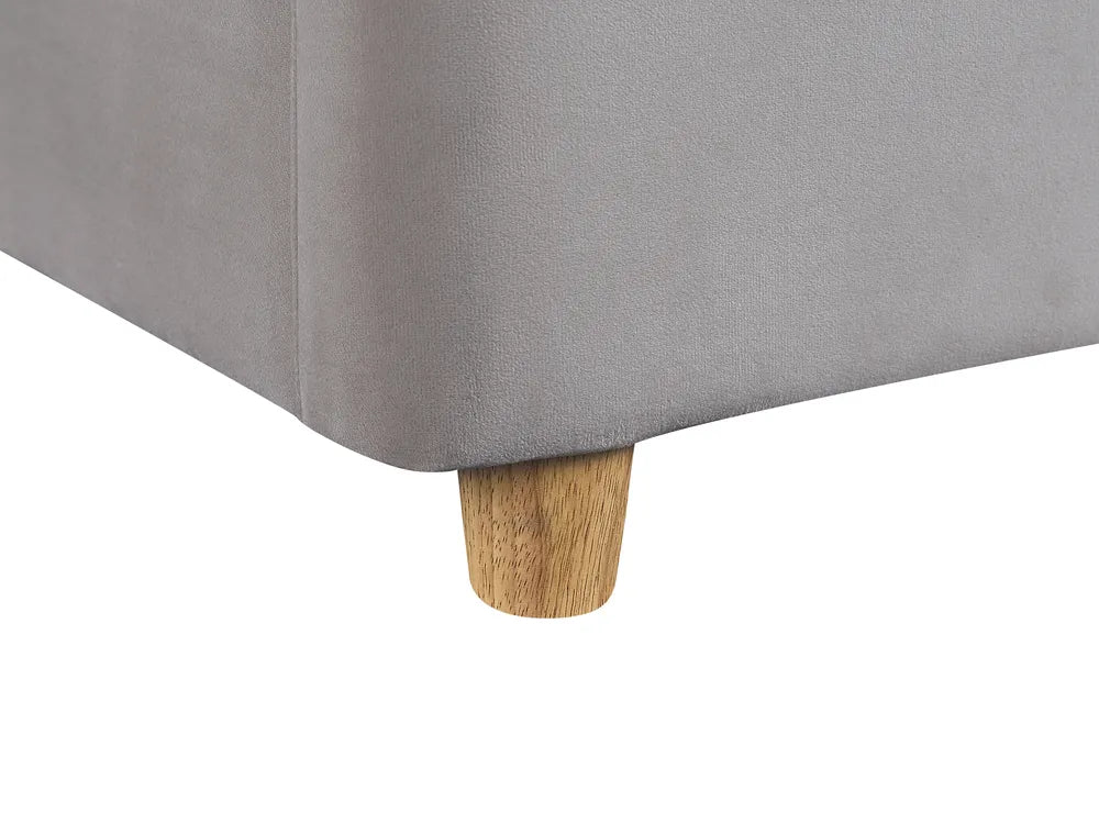 Ottoman Bed Velvet 180 x 200 cm (EU Super King) Light Grey Juanetta