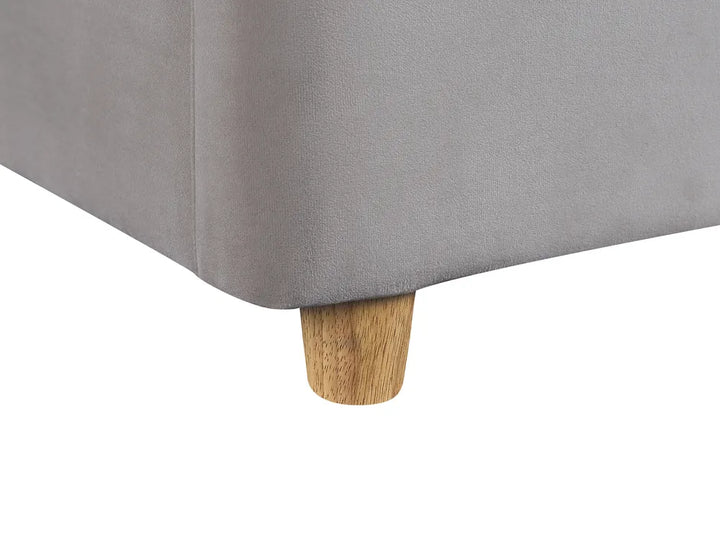 Ottoman Bed Velvet 180 x 200 cm (EU Super King) Light Grey Juanetta