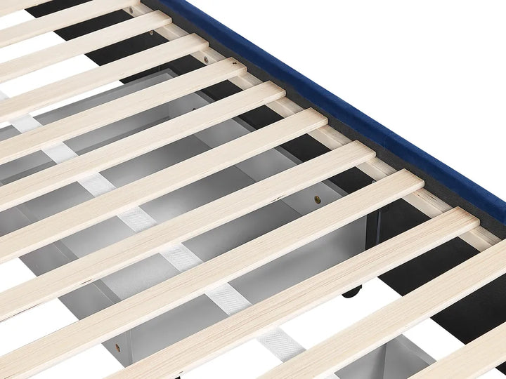 Bed with Storage Drawers Velvet 180 x 200 cm (EU Super King) Navy Blue Klea