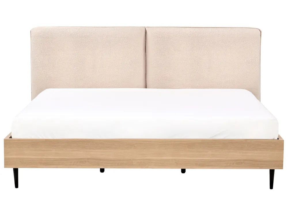 Bed Boucle 180 x 200 cm (EU Super King) Beige Besan