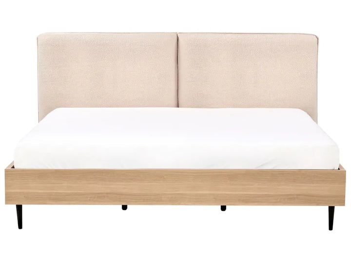 Bed Boucle 180 x 200 cm (EU Super King) Beige Besan