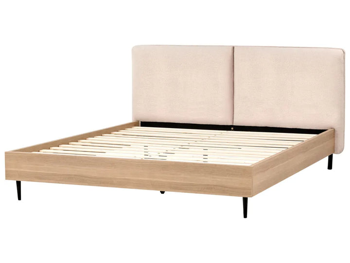 Bed Boucle 180 x 200 cm (EU Super King) Beige Besan