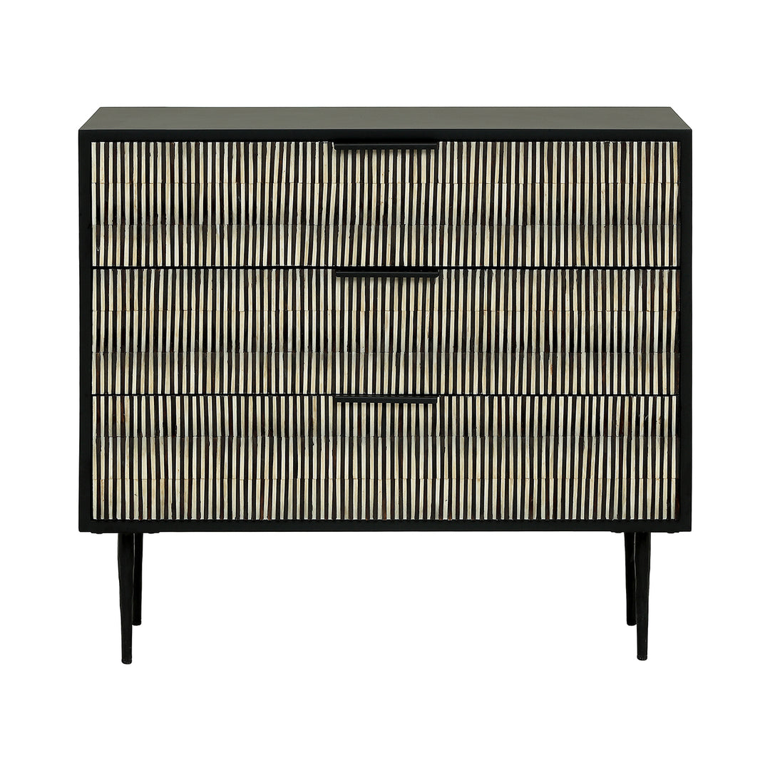 Decorative bone inlay storage chest contemporary style