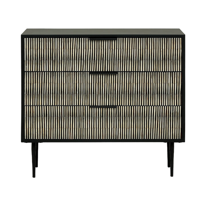 Decorative bone inlay storage chest contemporary style