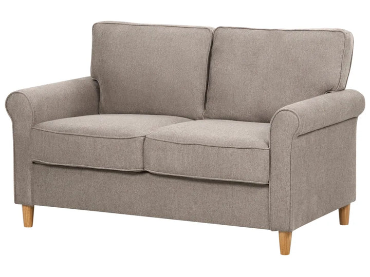 Sofa 2 Seater RONNEBY Fabric Light Brown Dopely